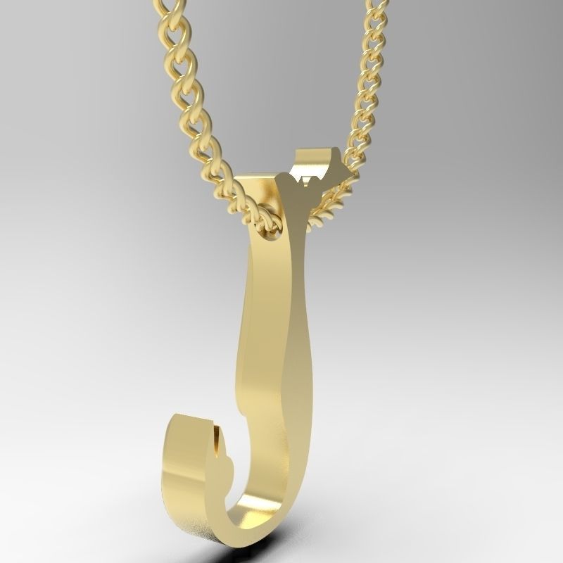 Bird calligraphy Alphabet Armenian pendant N 3D print model_8