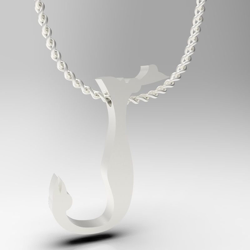 Bird calligraphy Alphabet Armenian pendant N 3D print model_13