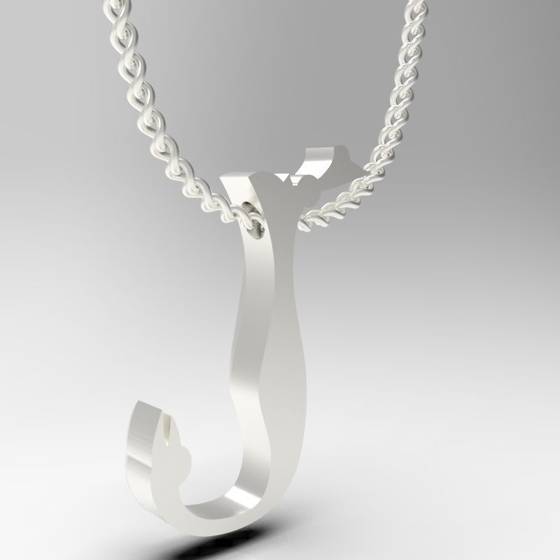 Bird calligraphy Alphabet Armenian pendant N 3D print model_12