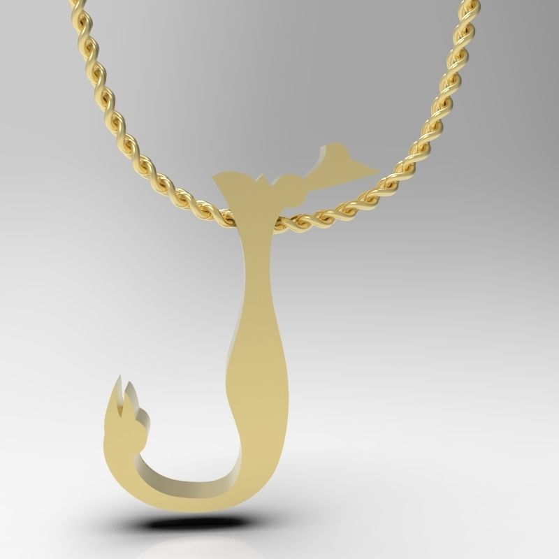 Bird calligraphy Alphabet Armenian pendant N 3D print model_2