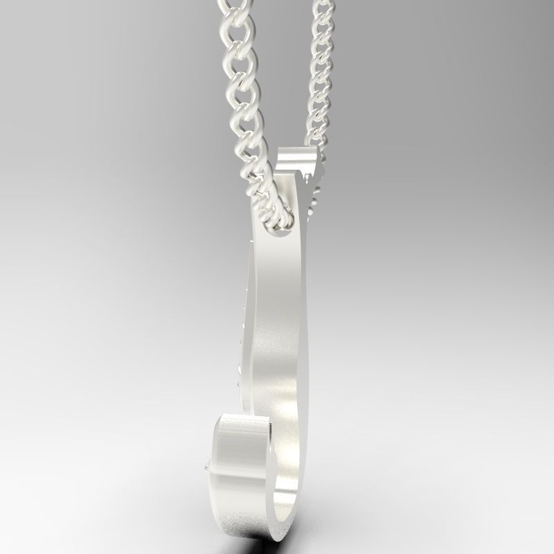 Bird calligraphy Alphabet Armenian pendant N 3D print model_20