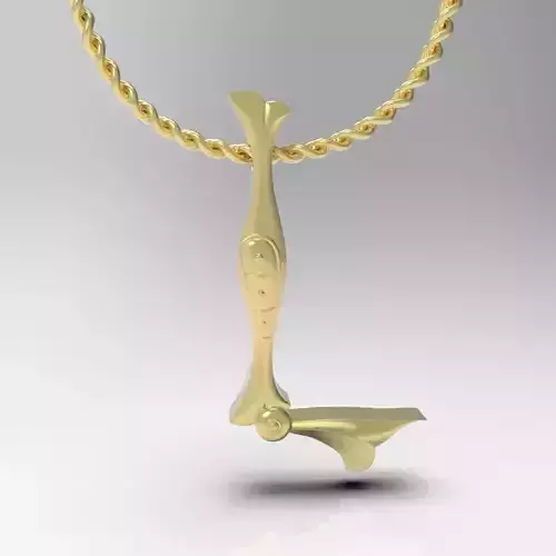 Bird calligraphy Alphabet Armenian pendant L