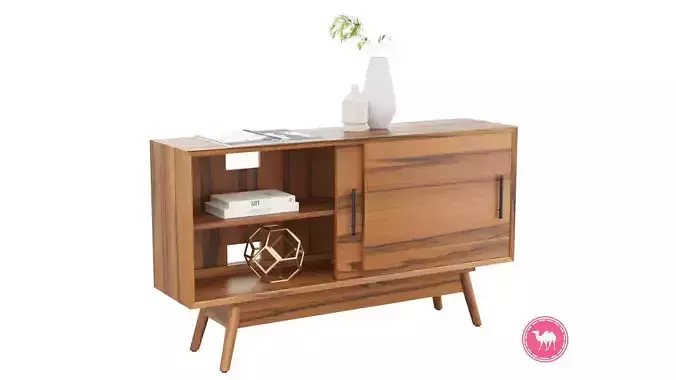 Mid Century Narrow Media Console Side Table