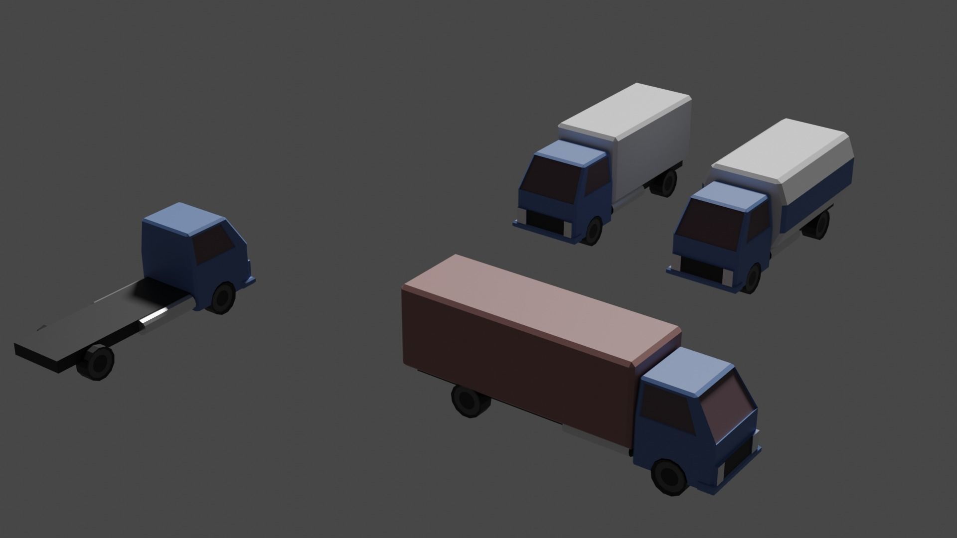 Industrial set factory with chimneys Low-poly 3D model_13