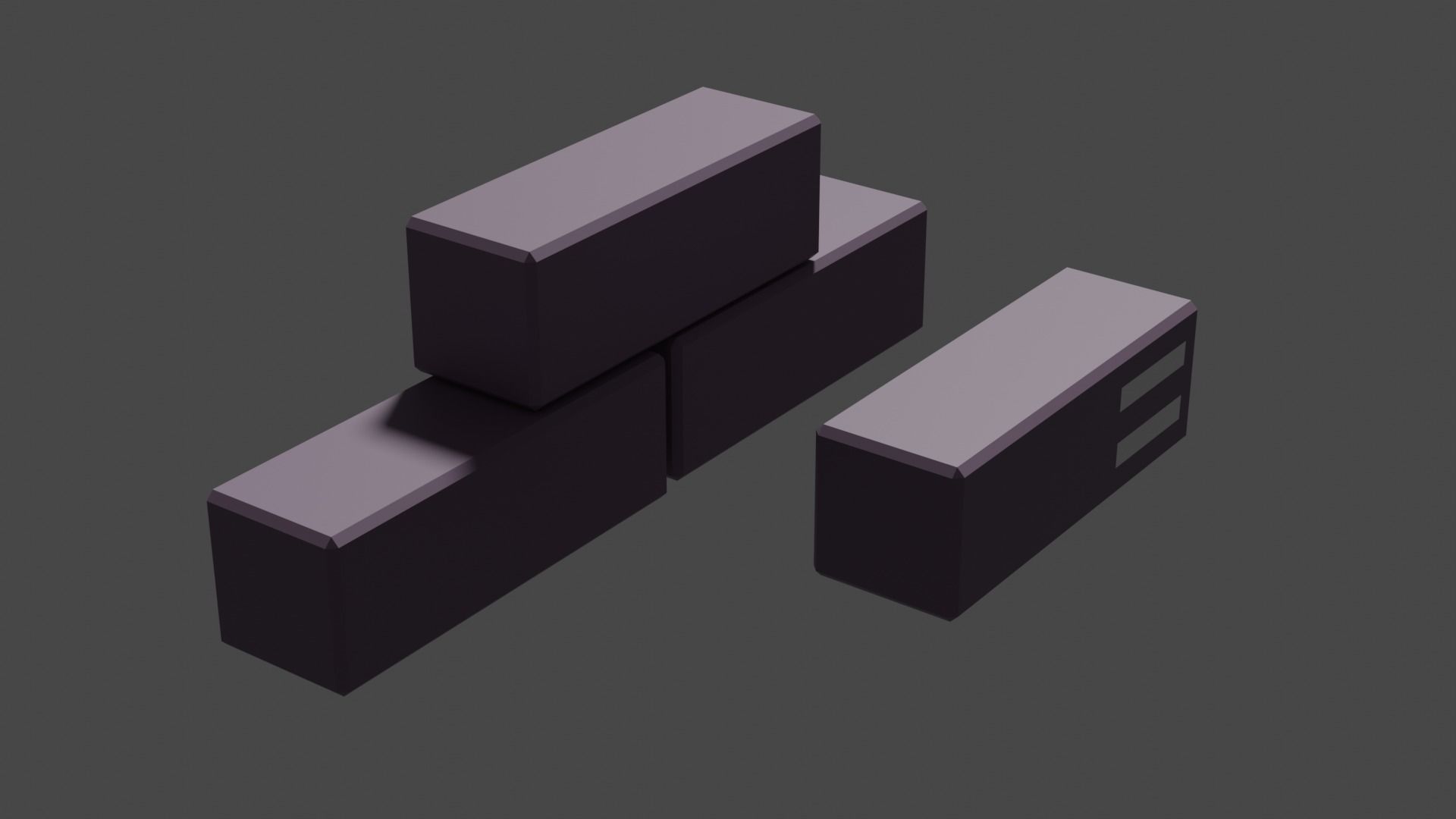 Industrial set factory with chimneys Low-poly 3D model_14