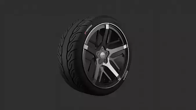 Tire Car - Race car Tire - Yokohama - Speedline 3D model