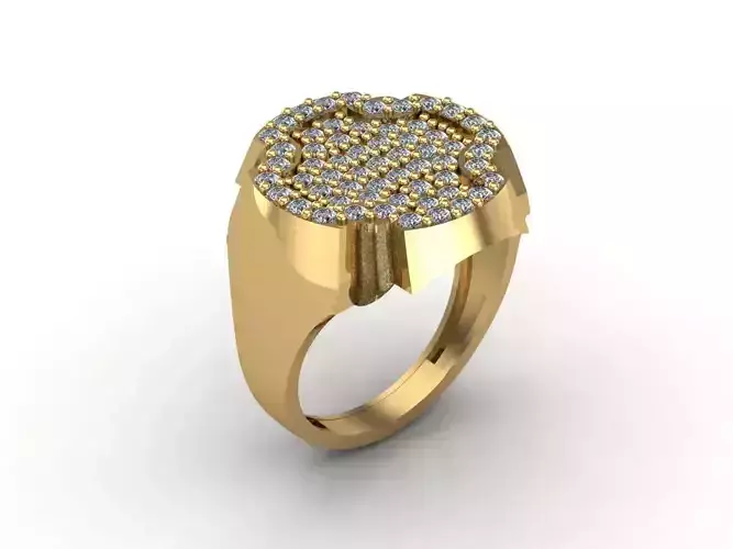 STL 3DM Mens Gemstone Diamond Men Ring With Details  3D print model