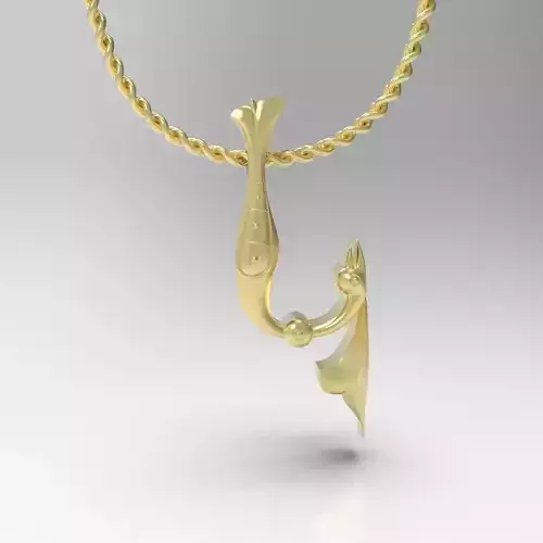 Bird calligraphy Alphabet Armenian pendant K
