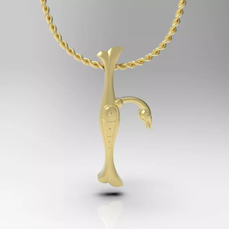 Bird calligraphy Alphabet Armenian pendant I 3D print model