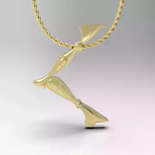 Bird calligraphy Alphabet Armenian pendant H