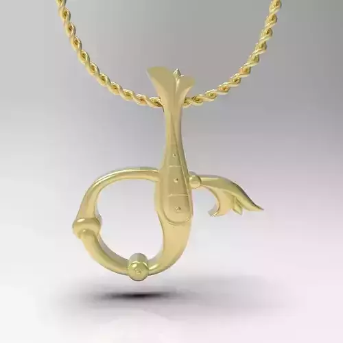 Bird calligraphy Alphabet Armenian pendant Ge 3D print model