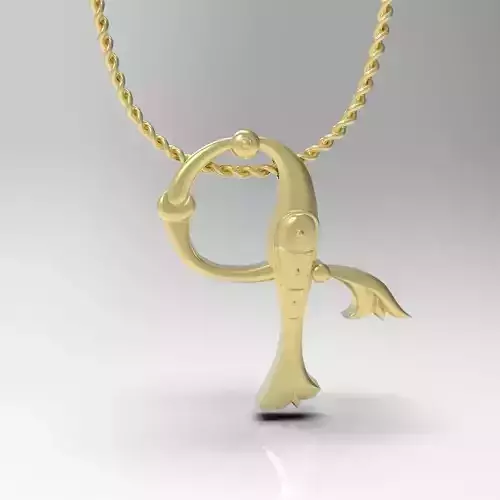 Bird calligraphy Alphabet Armenian pendant G