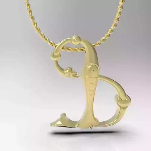 Bird calligraphy Alphabet Armenian pendant F