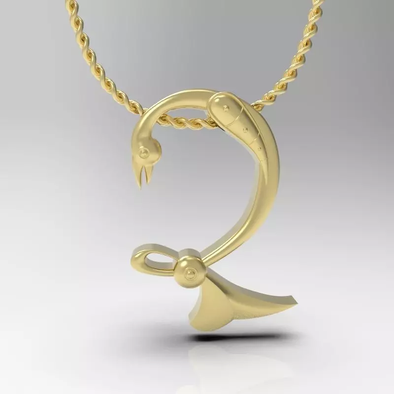 Bird calligraphy Alphabet Armenian pendant Dz 3D print model
