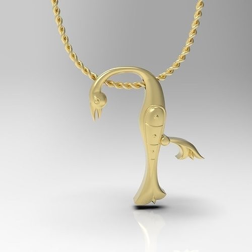 Bird calligraphy Alphabet Armenian pendant D 3D print model