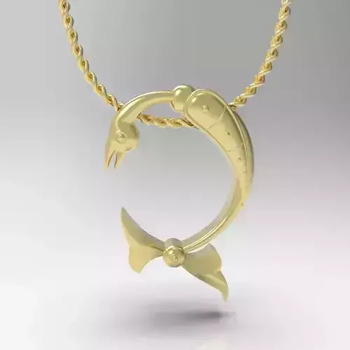 Bird calligraphy Alphabet Armenian pendant Ch