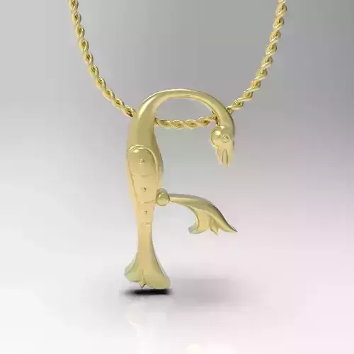 Bird calligraphy Alphabet Armenian pendant B