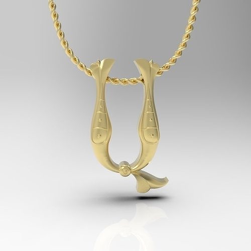 Bird calligraphy Alphabet Armenian pendant A 3D print model