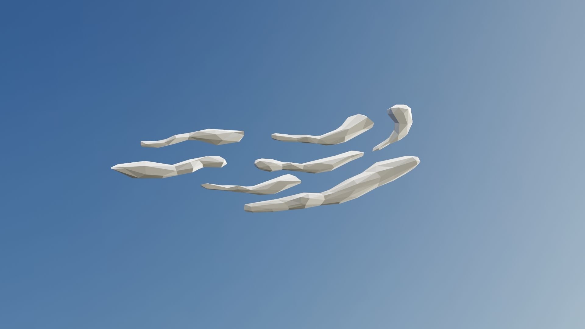 3D model Low poly clouds pack VR / AR / low-poly | CGTrader