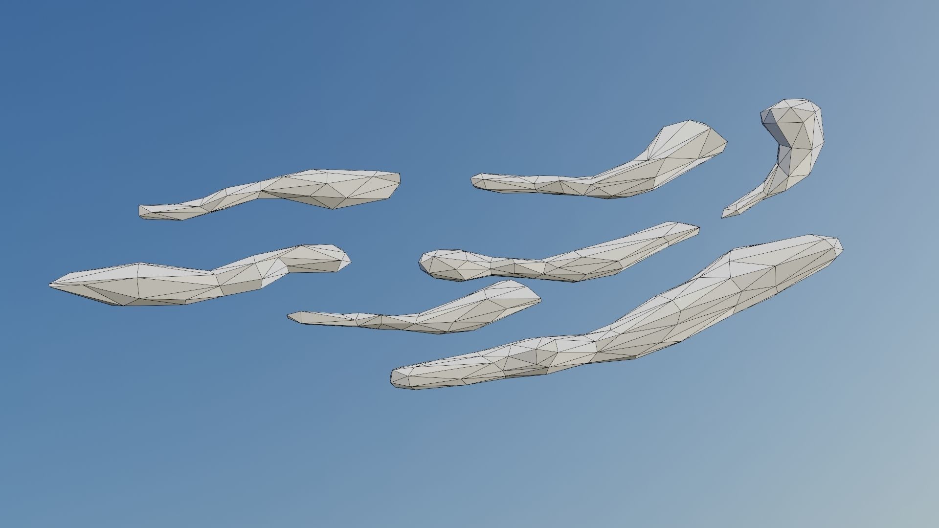 3D model Low poly clouds pack VR / AR / low-poly | CGTrader