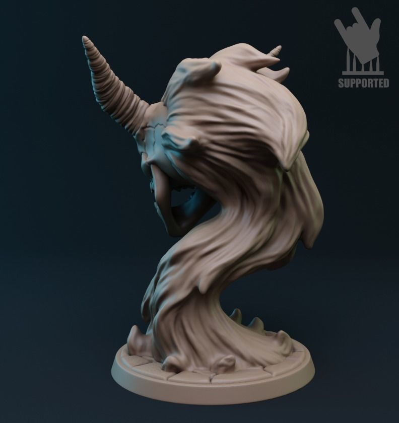 Flameskull demon bust 3D model 3D printable | CGTrader