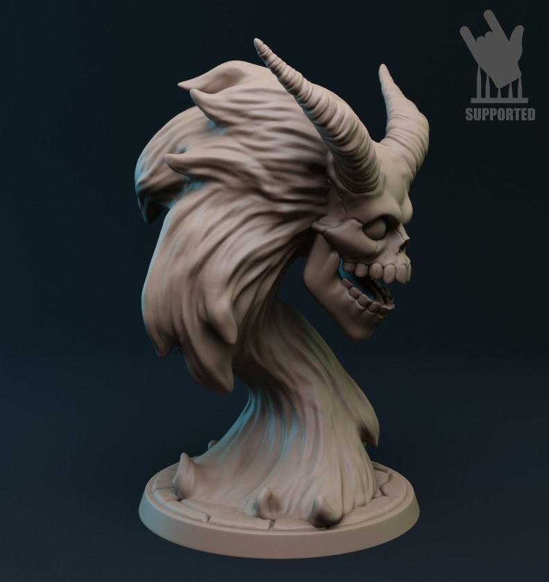 Flameskull demon bust 3D model 3D printable | CGTrader
