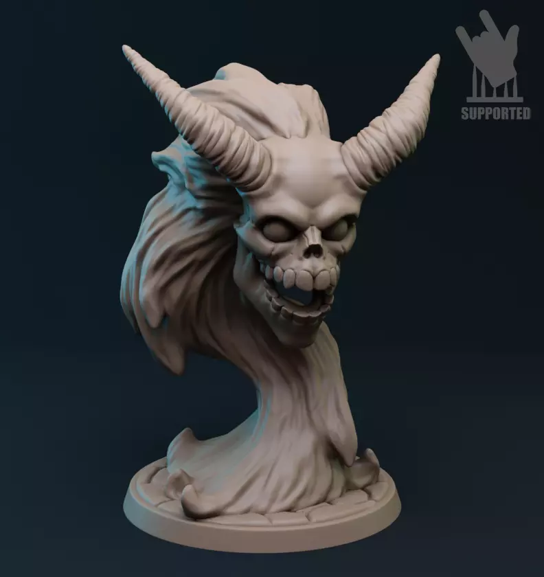 Flameskull demon bust 3D print model