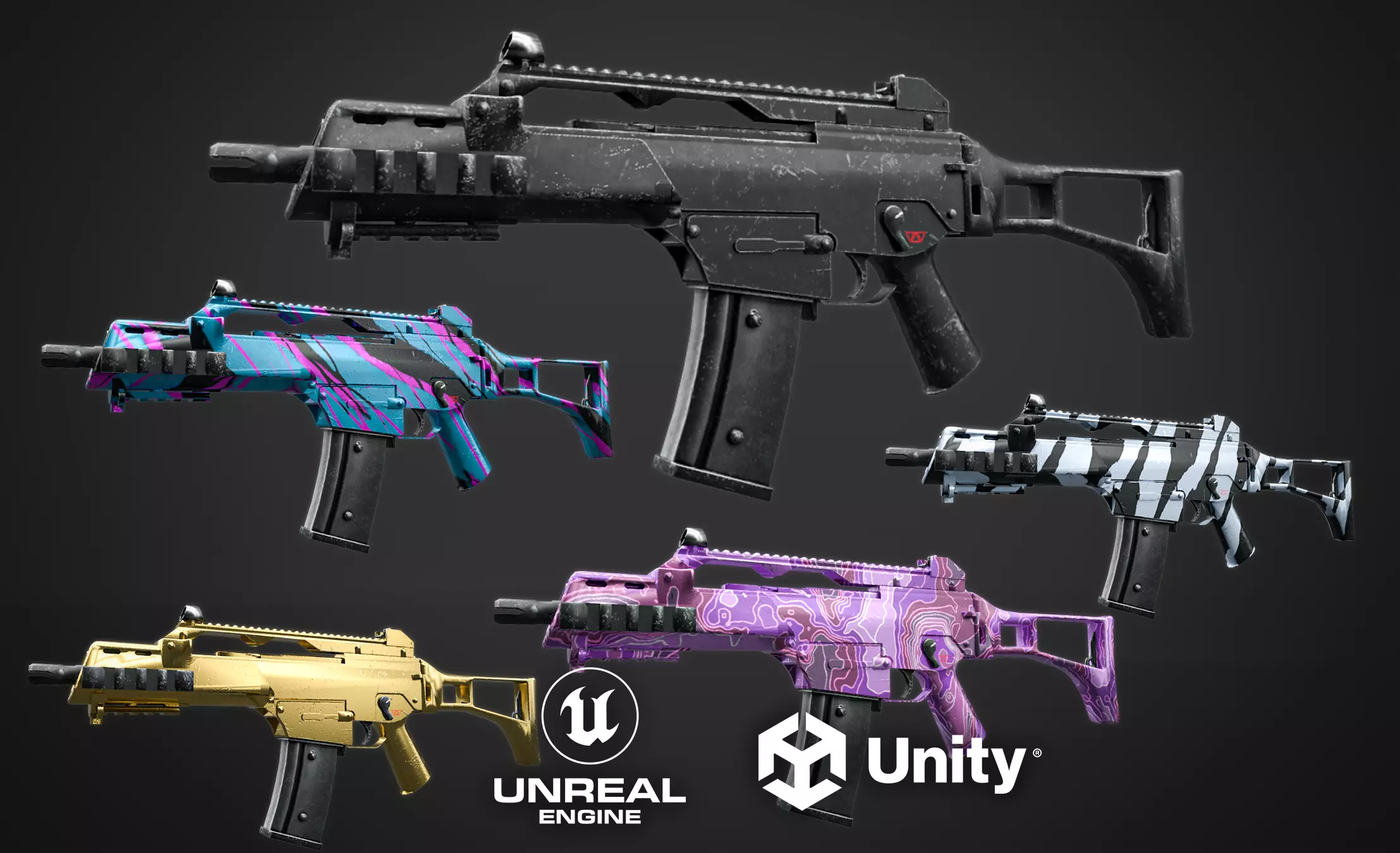 G36 - Game Ready assault rifle Low-poly 3D model_0