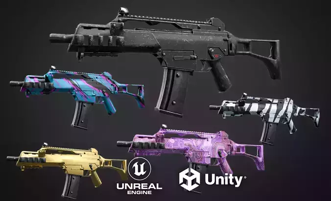 G36 - Game Ready assault rifle Low-poly 3D model
