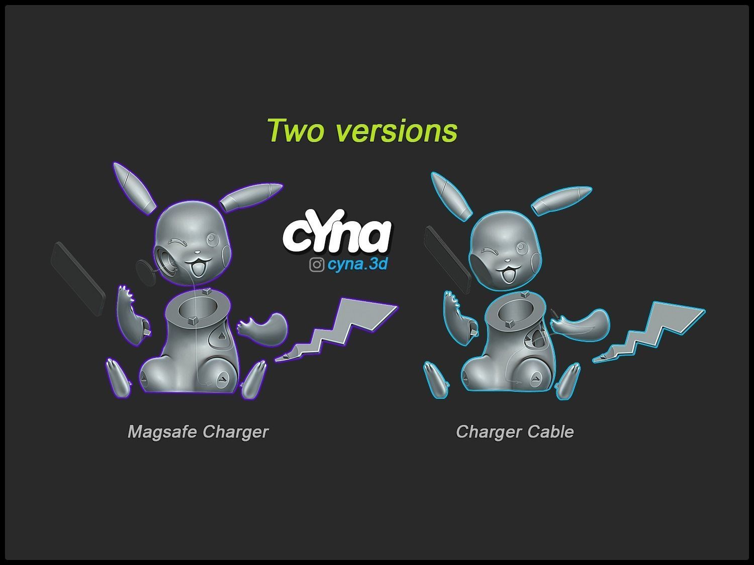 Pikachu Pokemon Charging Station -  3D print model_2
