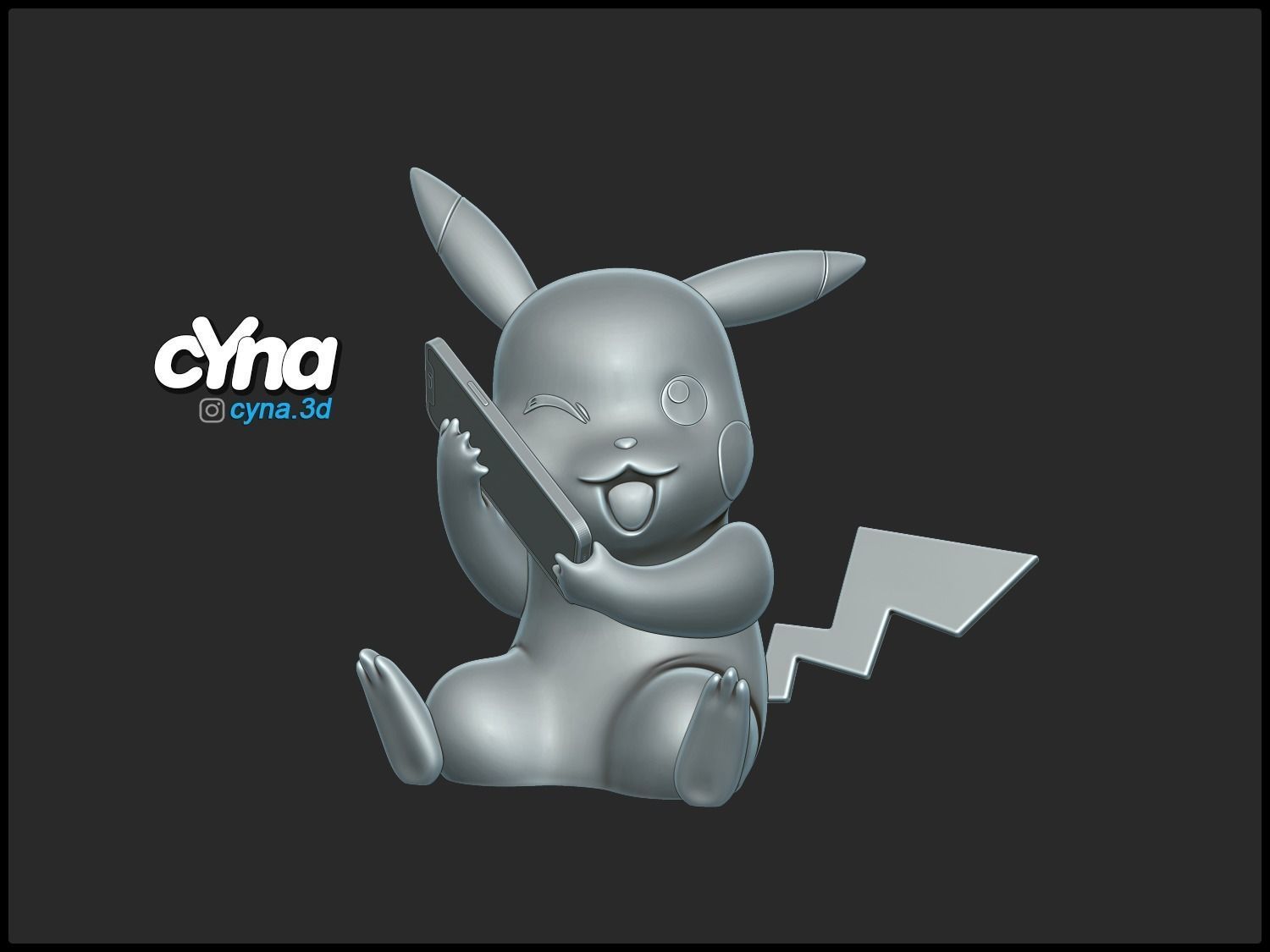 Pikachu Pokemon Charging Station -  3D print model_1