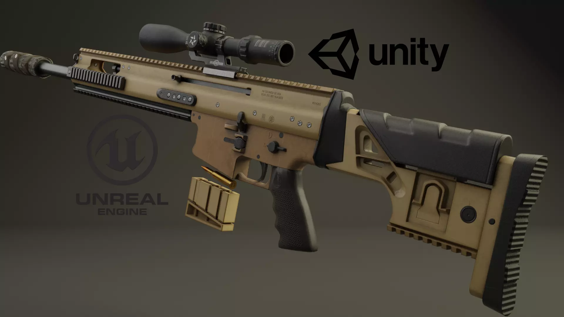 SCAR 20S  PBR Low-poly 3D model_0