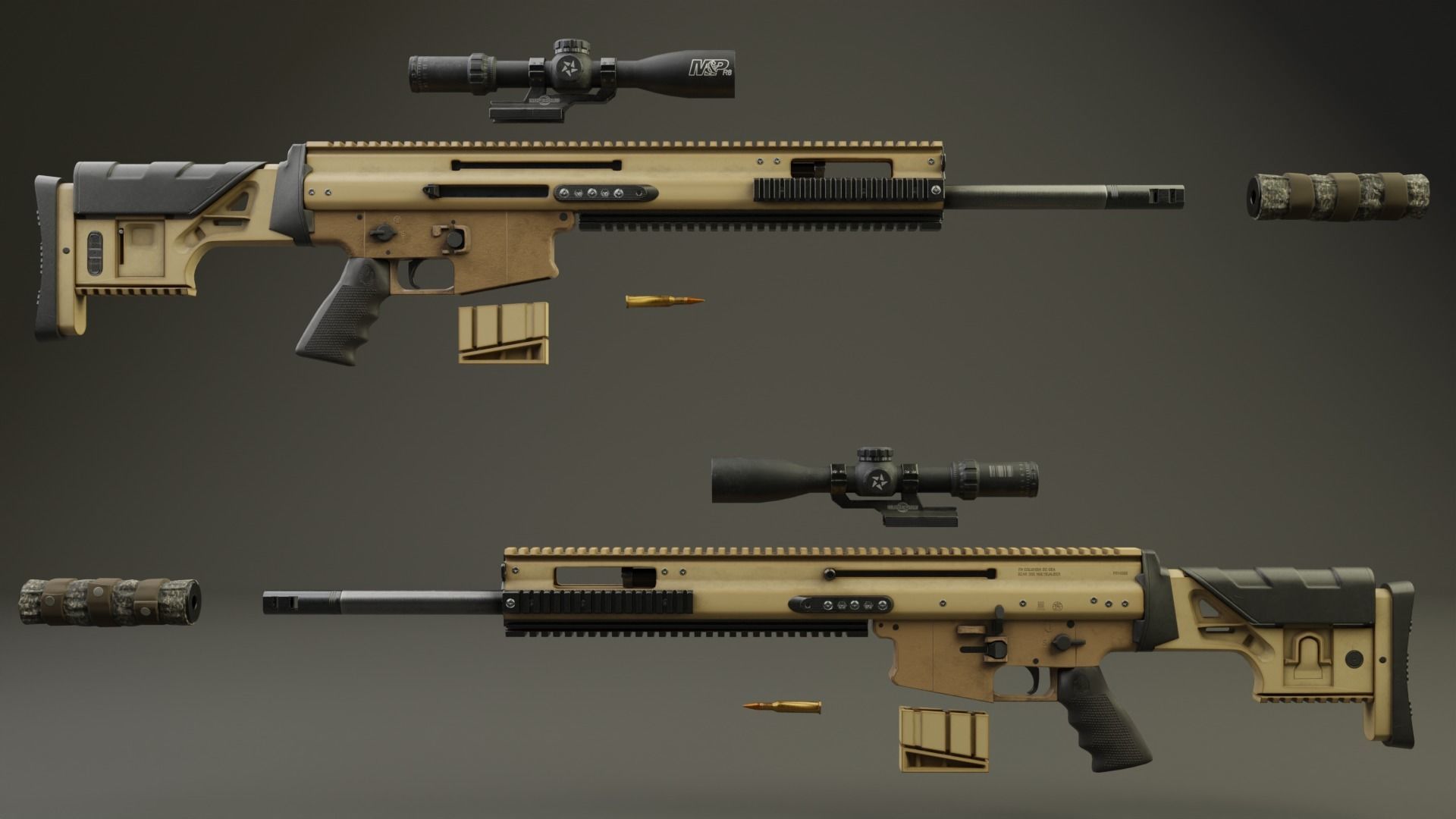 SCAR 20S  PBR Low-poly 3D model_5