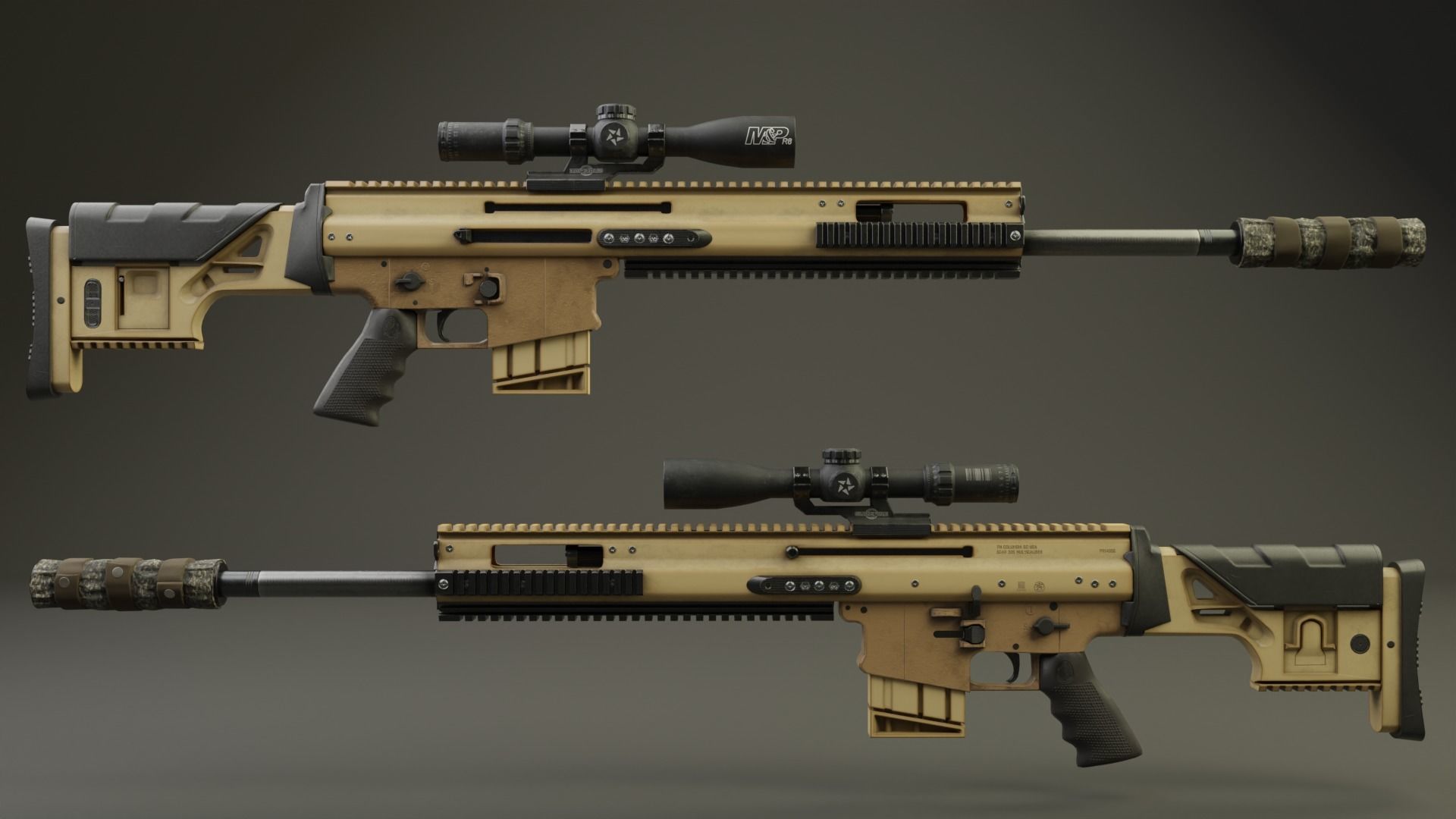 SCAR 20S  PBR Low-poly 3D model_1