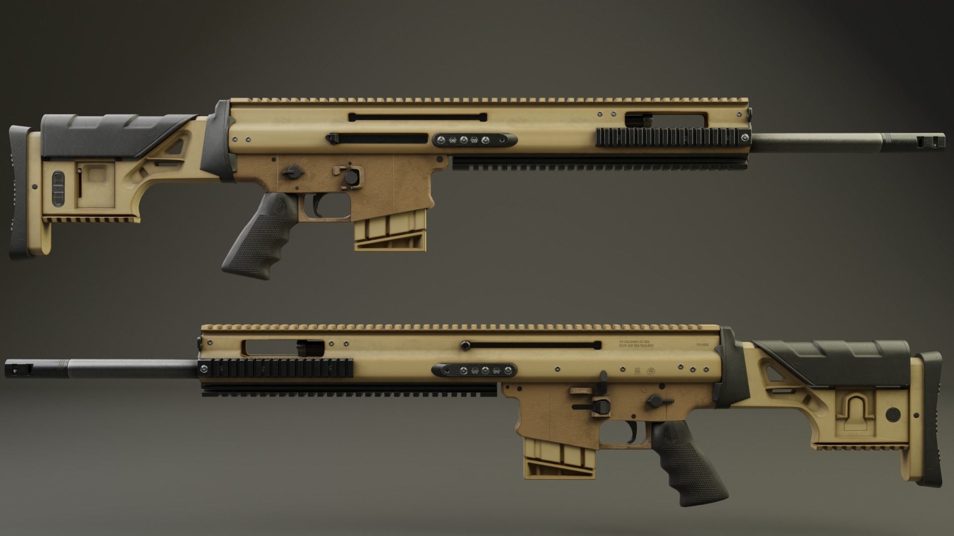 SCAR 20S  PBR Low-poly 3D model_6