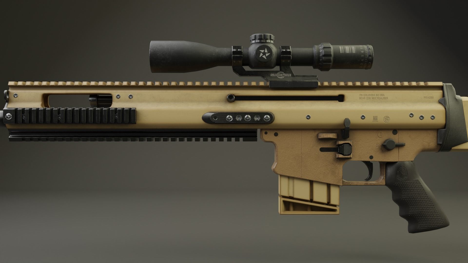 SCAR 20S  PBR Low-poly 3D model_3