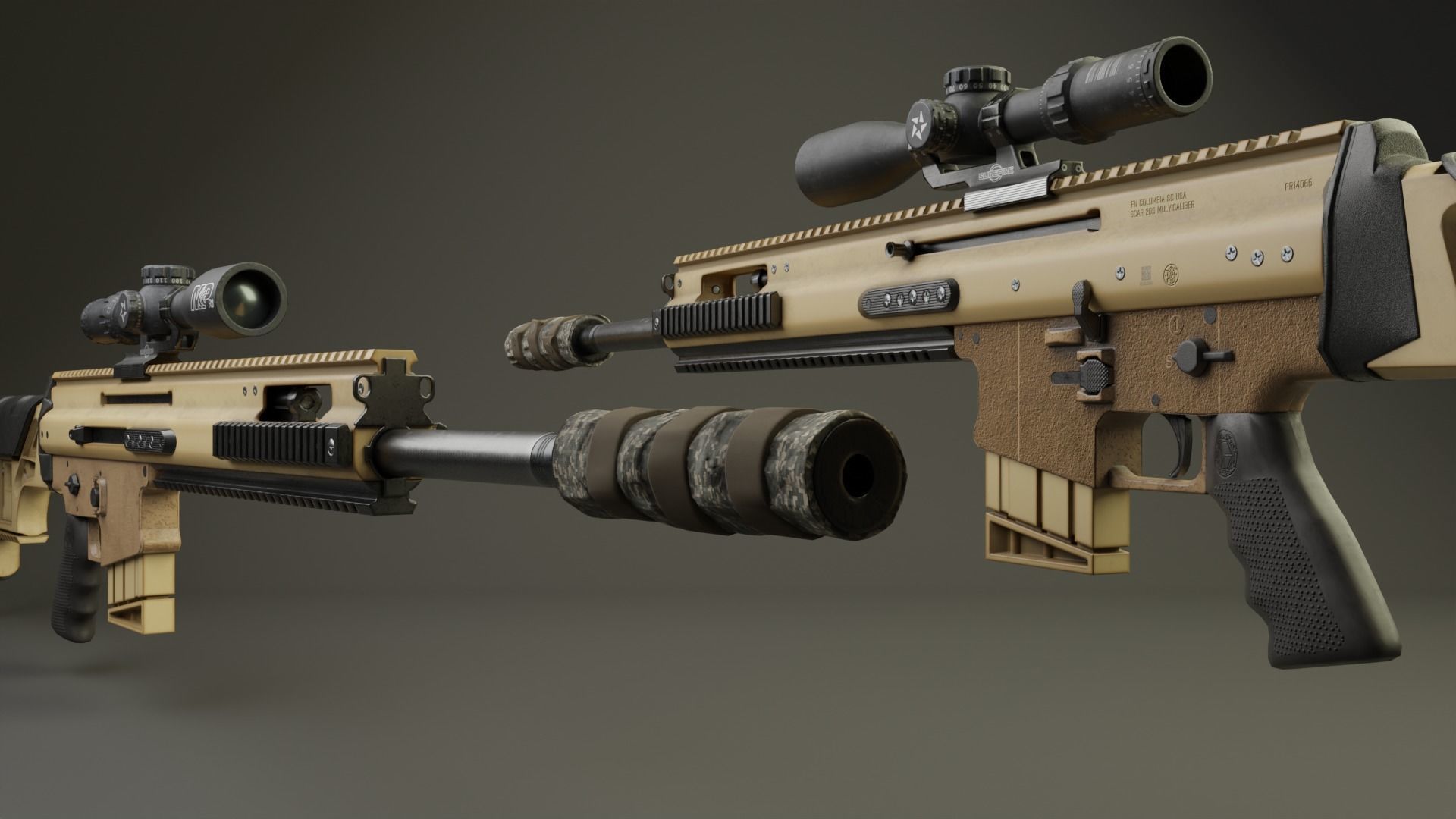 SCAR 20S  PBR Low-poly 3D model_4