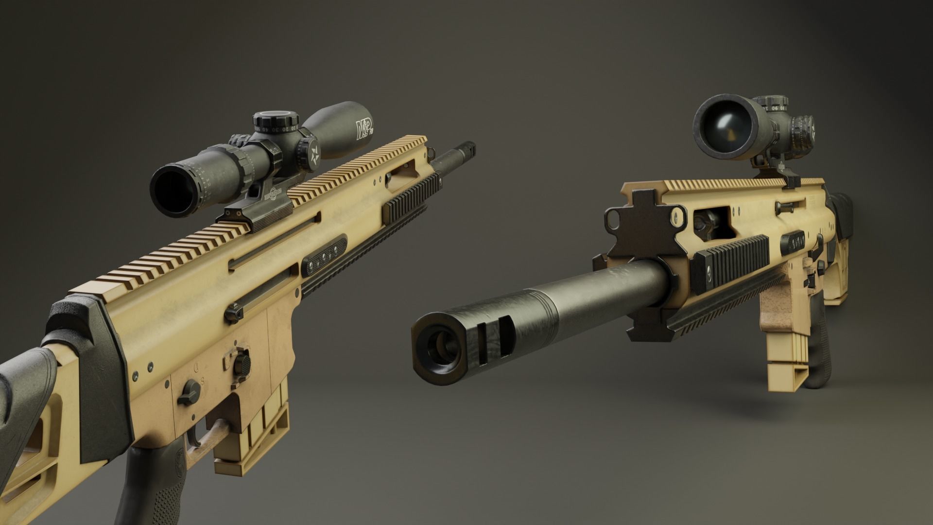 SCAR 20S  PBR Low-poly 3D model_8