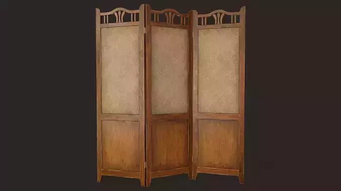 Antique Room Divider - PBR Game Ready Low-poly 3D model