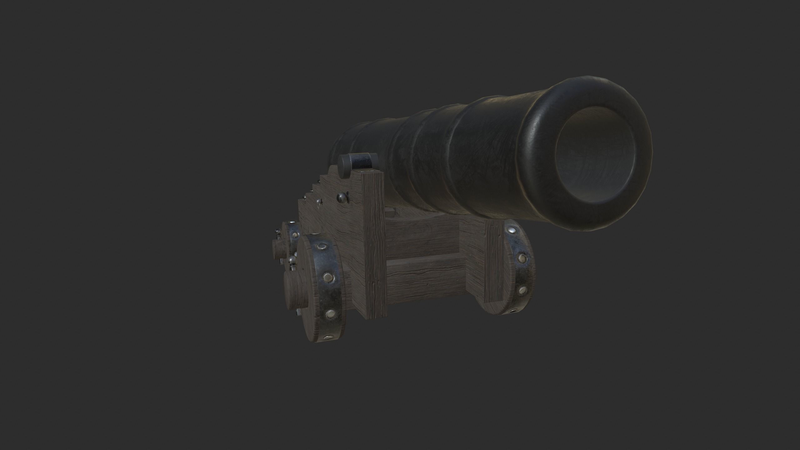 Pirate Cannon Low-poly 3D model_1