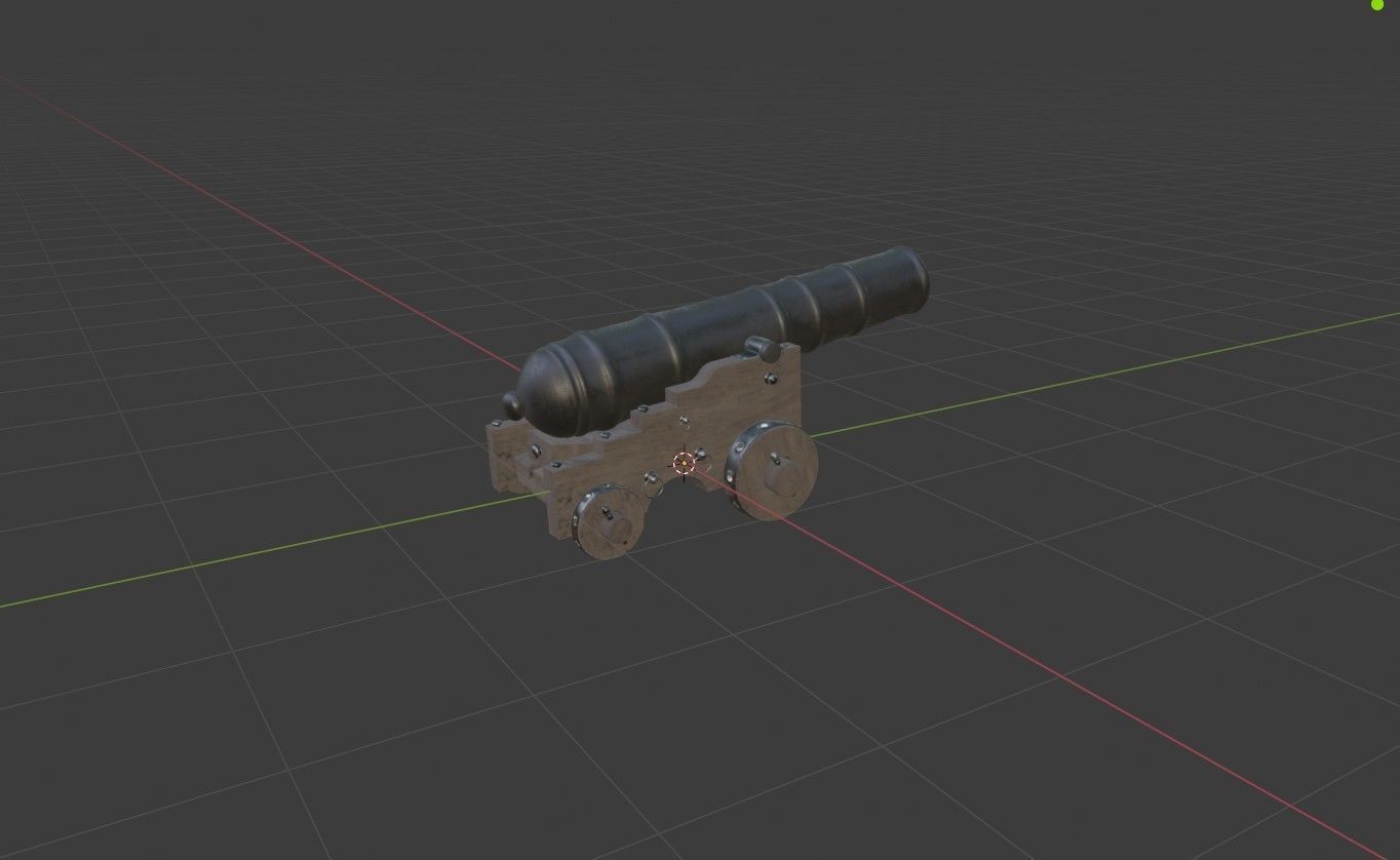 Pirate Cannon Low-poly 3D model_14