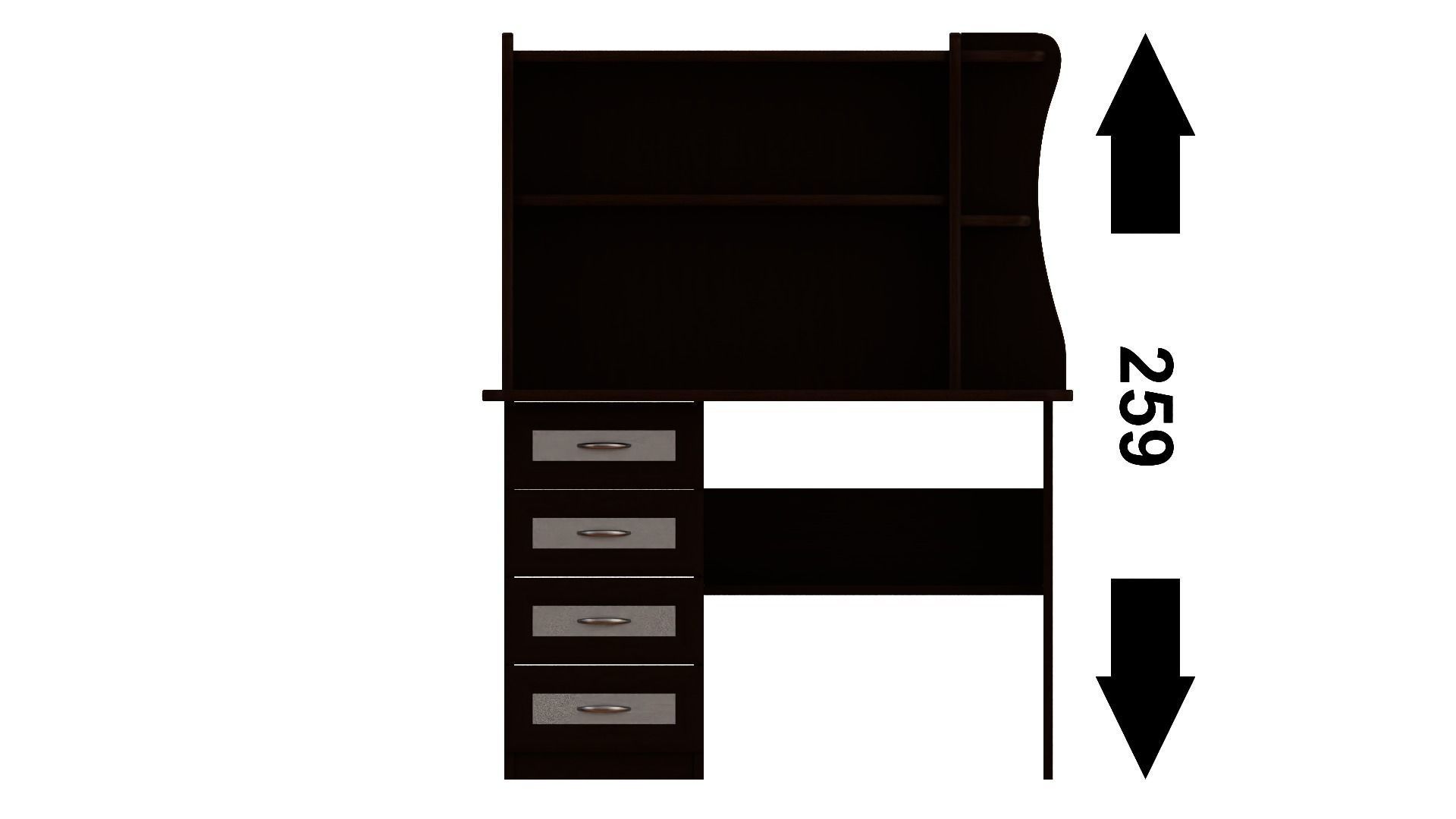 Furniture set desk with drawers and shelves 3D model_13