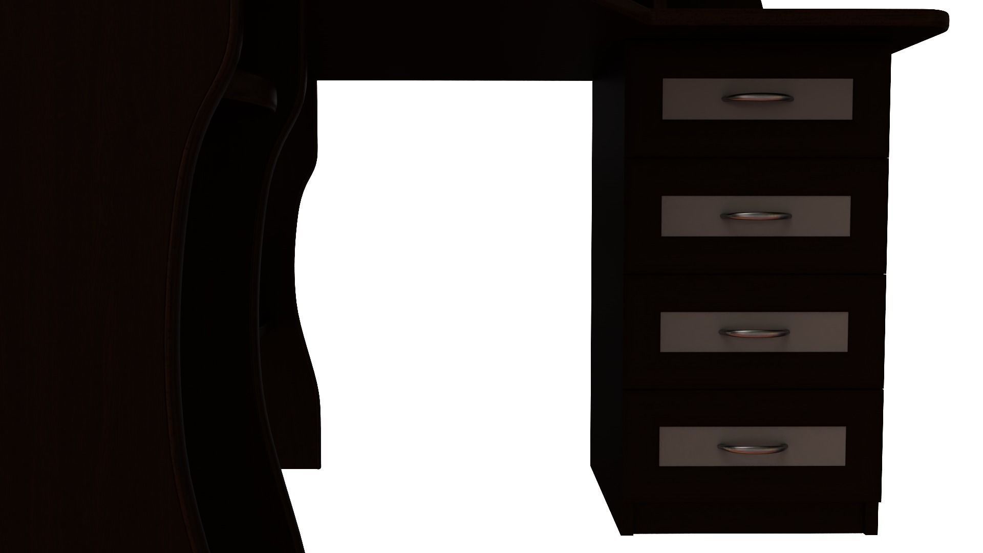 Furniture set desk with drawers and shelves 3D model_5