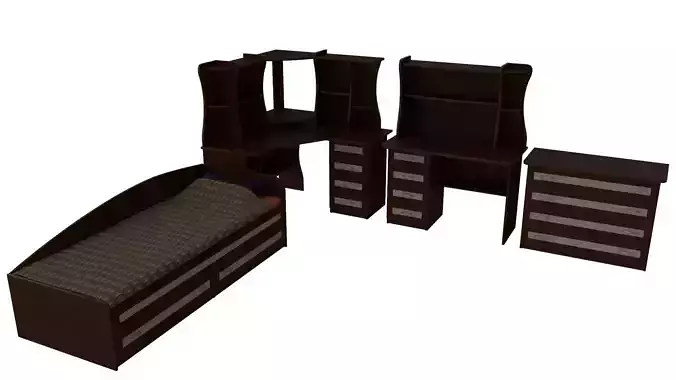 Furniture set desk with drawers and shelves