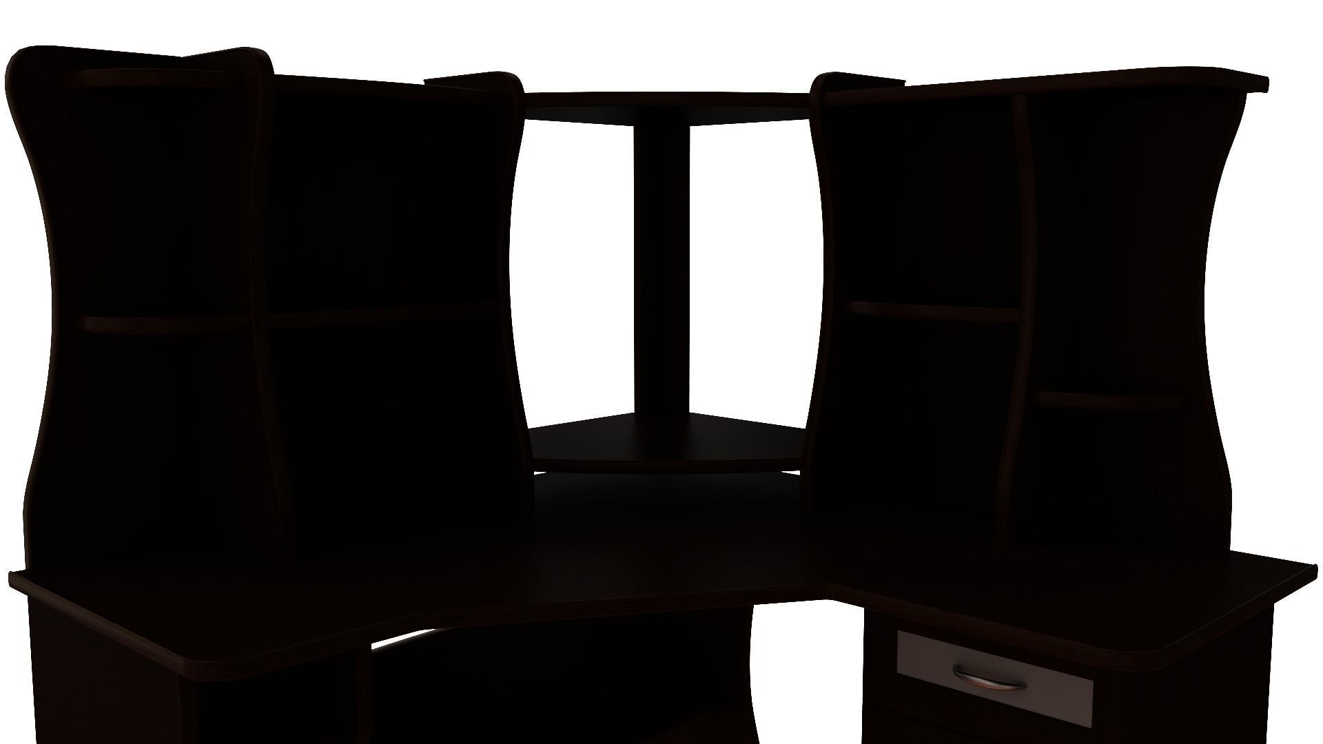 Furniture set desk with drawers and shelves 3D model_4