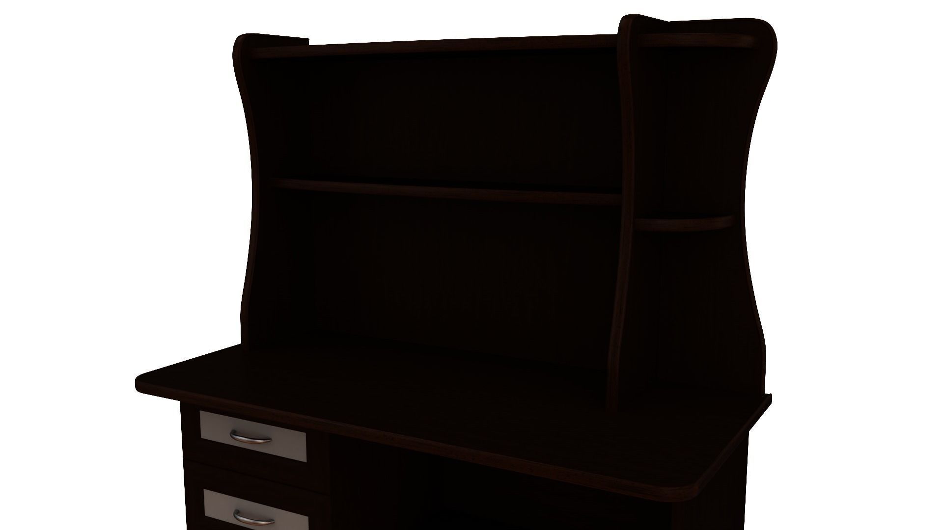 Furniture set desk with drawers and shelves 3D model_11