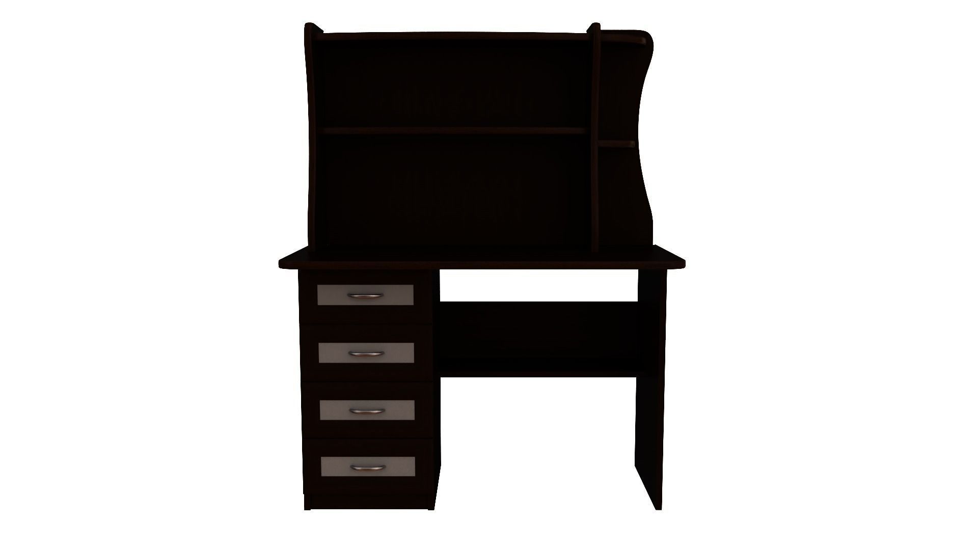 Furniture set desk with drawers and shelves 3D model_9