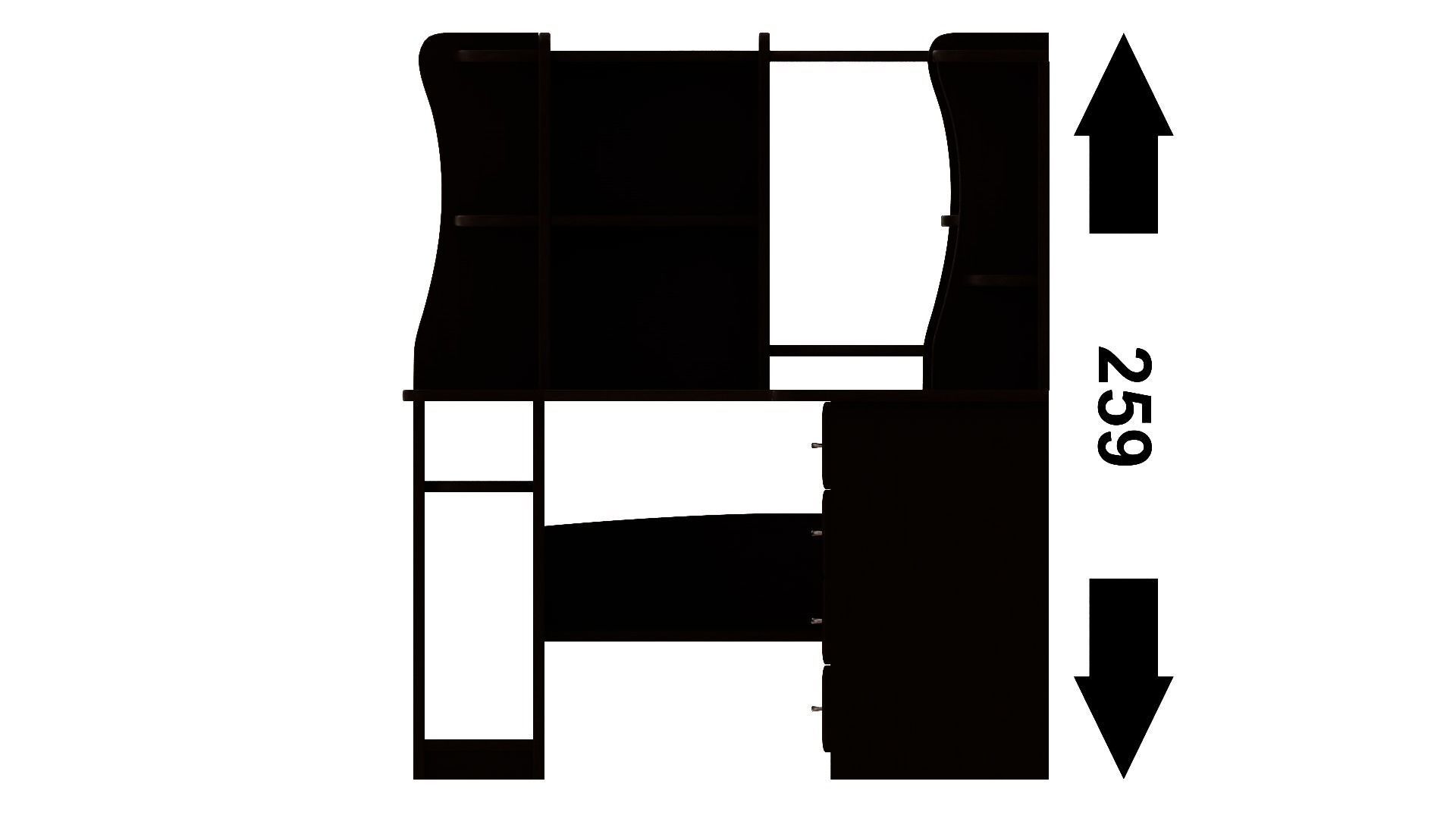 Furniture set desk with drawers and shelves 3D model_8