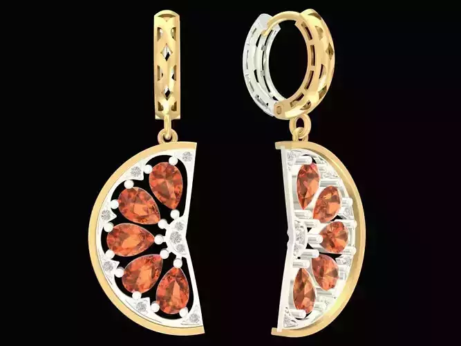Diamond Fresh Fruit Orange Earrings 3094