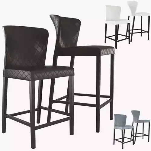 Curran Quilted Bar Stool 3D model